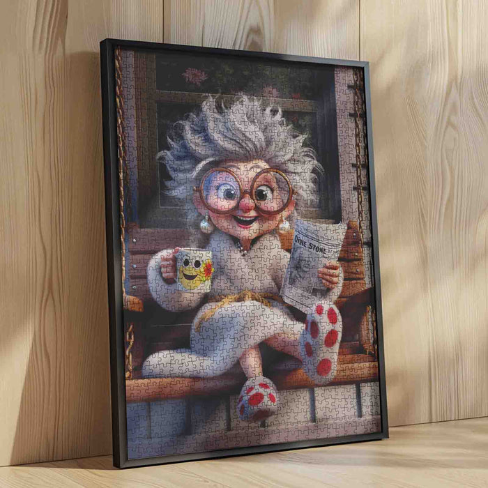 Cozy Morning Granny Reading Jigsaw Puzzle