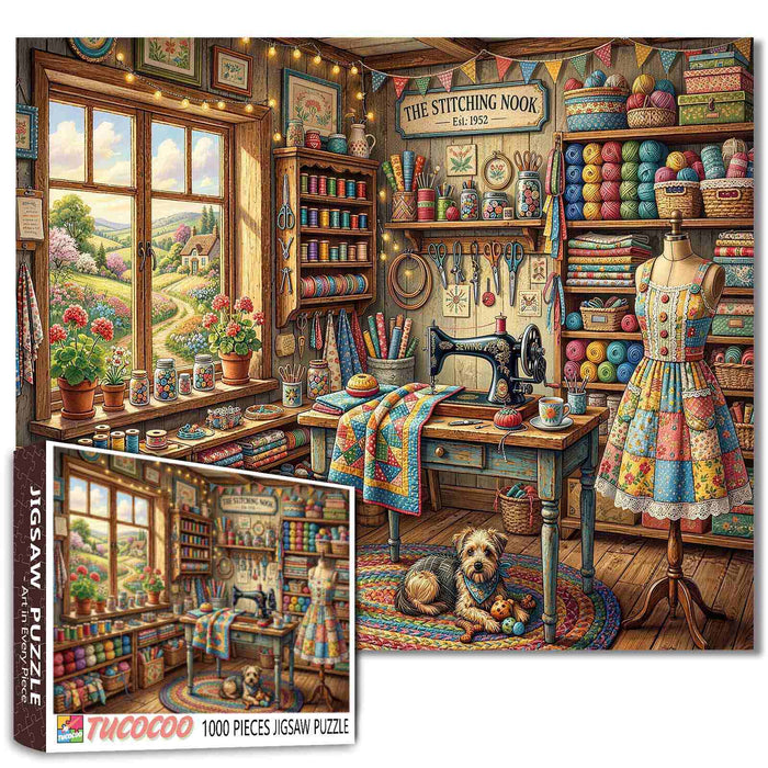 Cozy Sewing and Quilting Room Jigsaw Puzzle