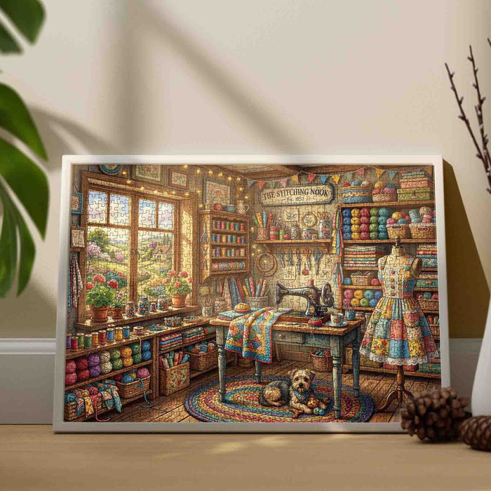 Cozy Sewing and Quilting Room Jigsaw Puzzle