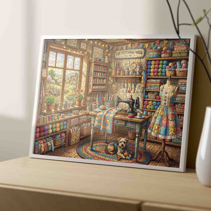 Cozy Sewing and Quilting Room Jigsaw Puzzle