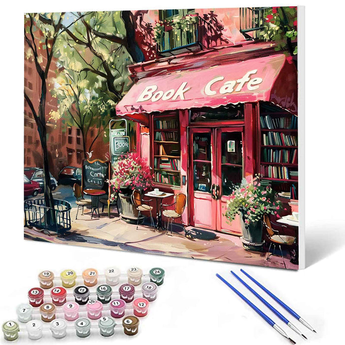 Cozy Urban Book Café Paint by Numbers - Tucocoo