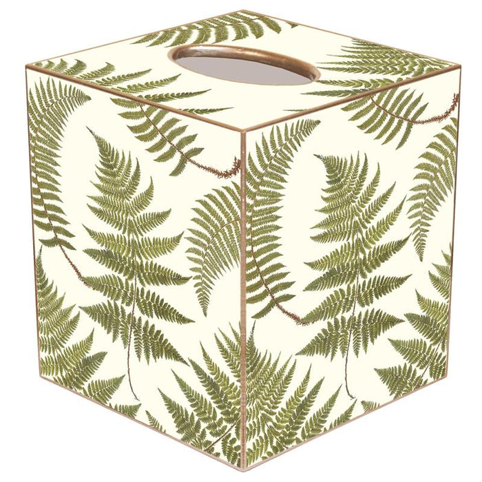 Cream Ferns Tissue Box Cover