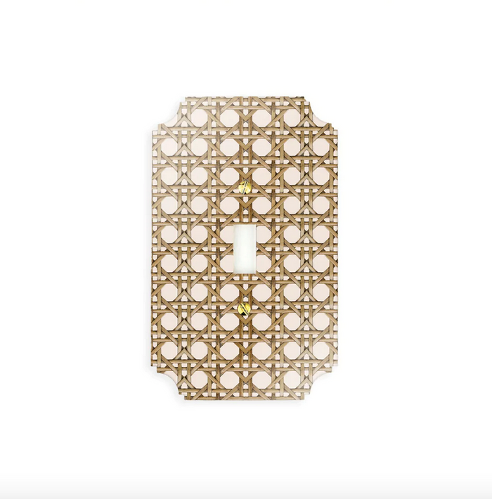 Cream Rattan Switch Plate