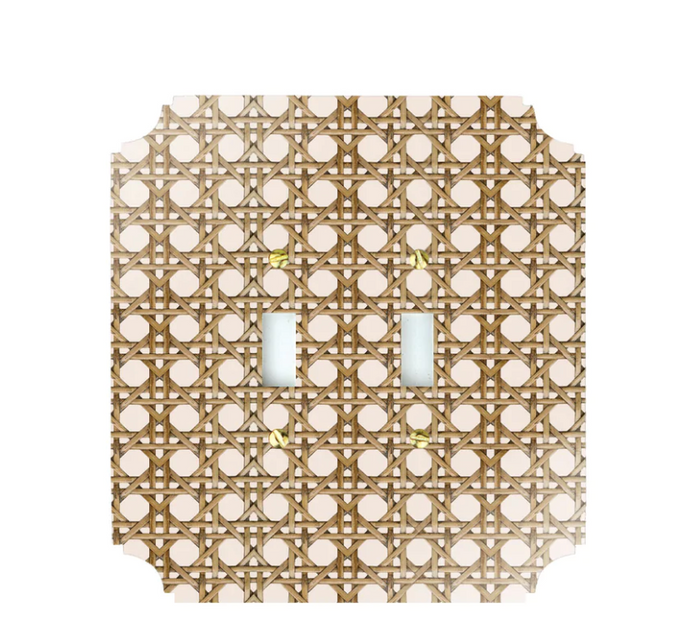 Cream Rattan Switch Plate