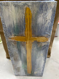 Cross on Wooden Block