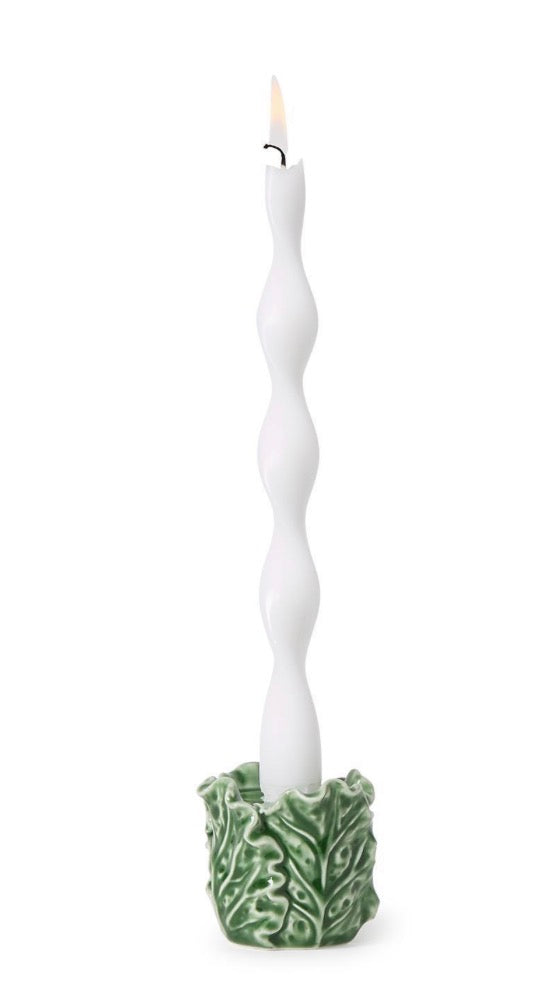 Cruciferous Leaf Taper Candleholder