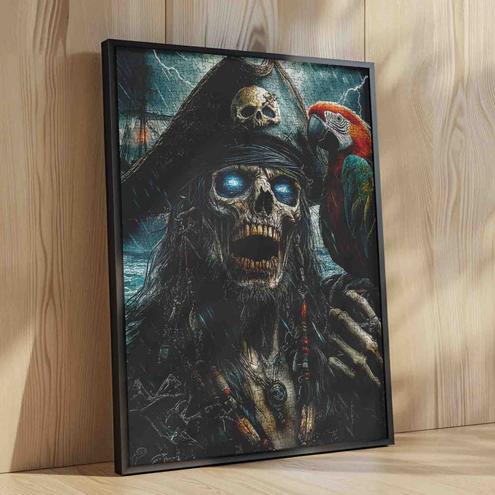 Cursed Pirate Skull Parrot Jigsaw Puzzle