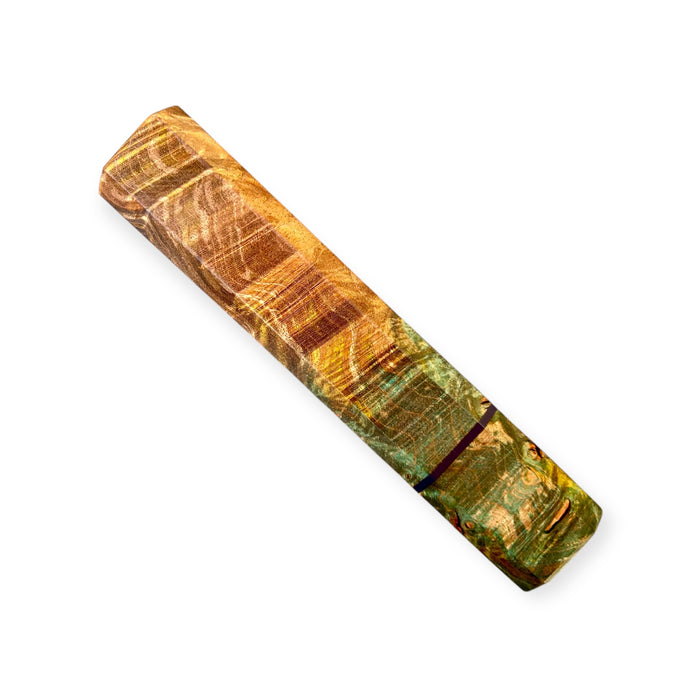 Custom Japanese Knife handle (wa handle)  for 165-210 mm : Dyed maple burl