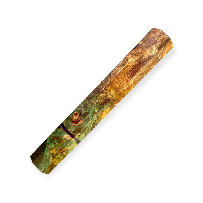 Custom Japanese Knife handle (wa handle)  for 165-210 mm : Dyed maple burl