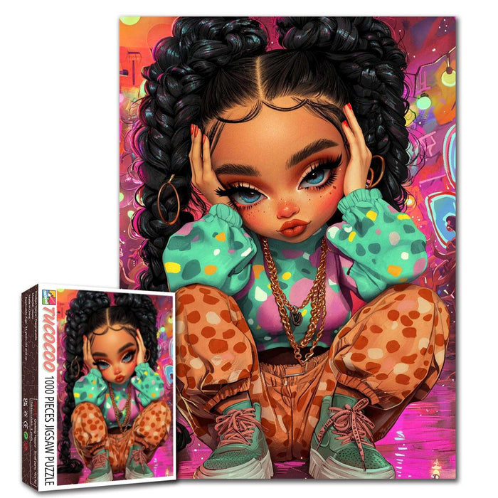 Cute Braided Girl Portrait Jigsaw Puzzle