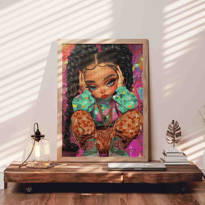 Cute Braided Girl Portrait Jigsaw Puzzle