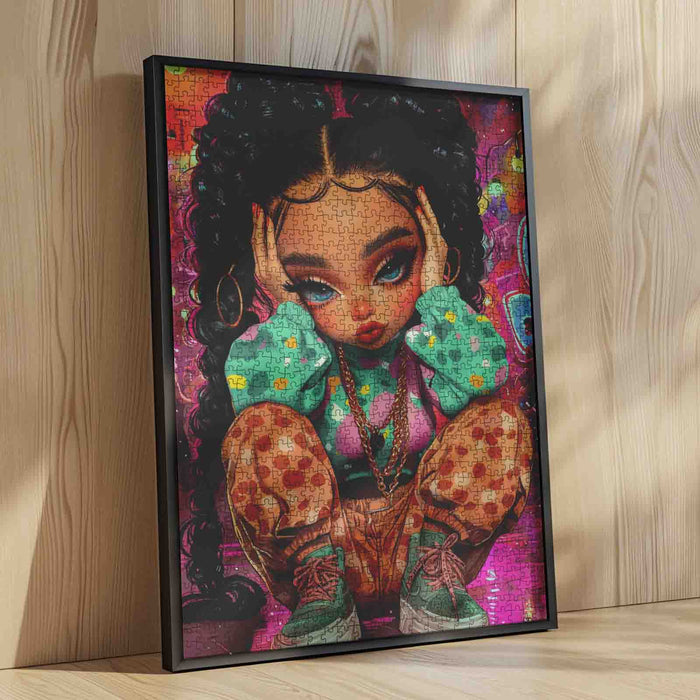 Cute Braided Girl Portrait Jigsaw Puzzle