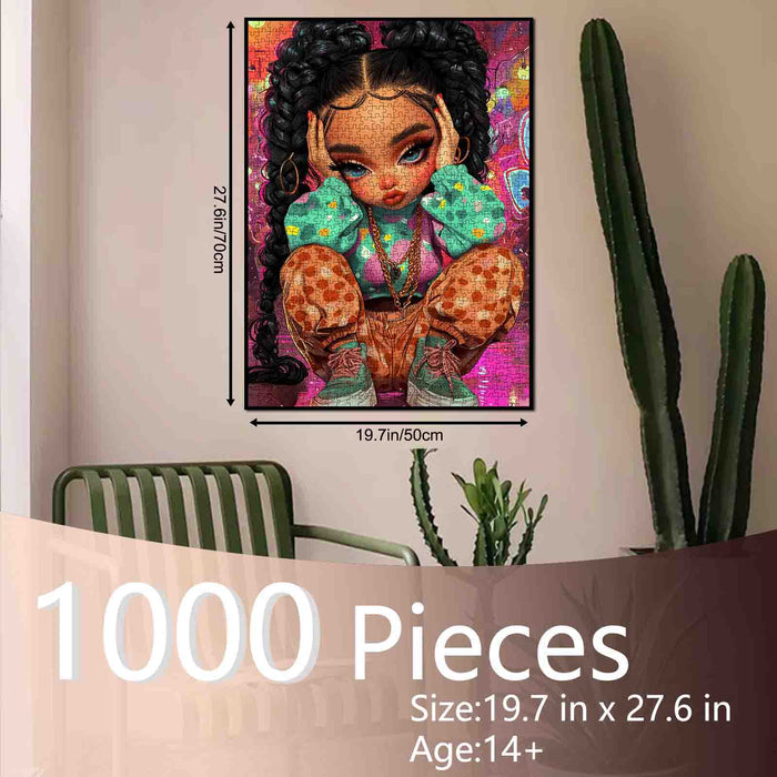 Cute Braided Girl Portrait Jigsaw Puzzle