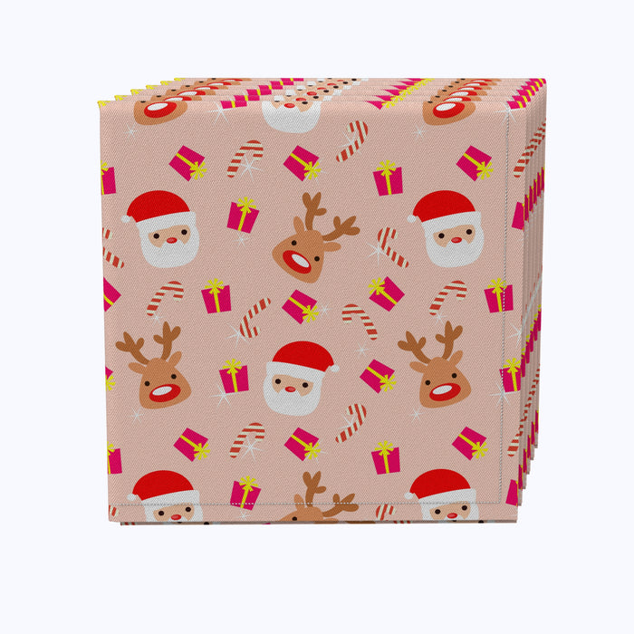 Cute Christmas Allover Pattern Cotton Napkins