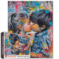 Cute Kiss in Graffiti Style Jigsaw Puzzle