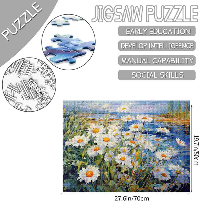 Daisies by the River Jigsaw Puzzles