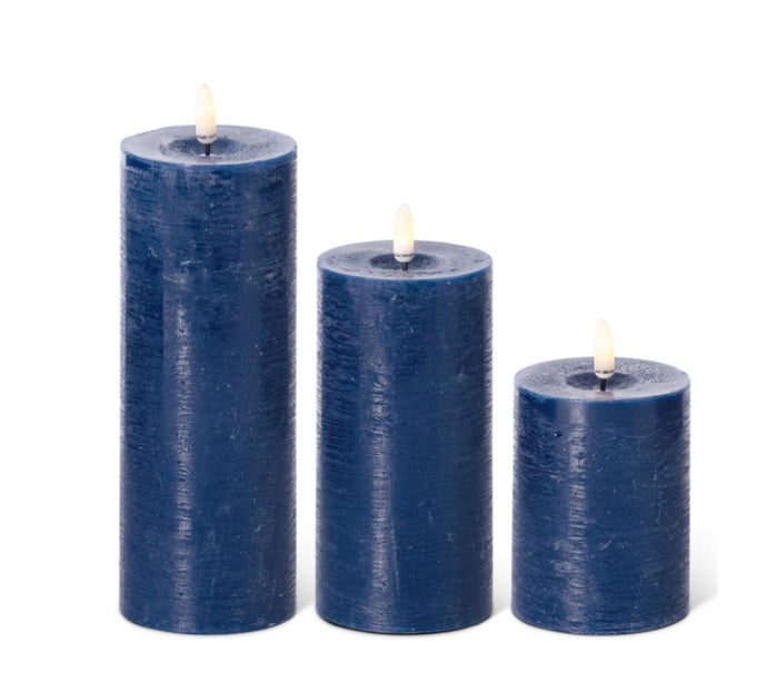 Dark Blue on/off touch LED pillar candle w/ timer