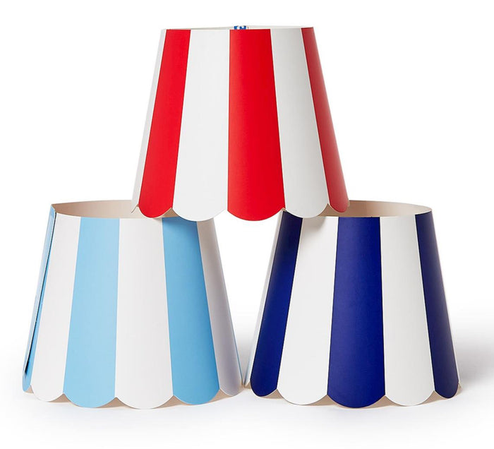 Decorative shade covers-set of 2 stripe