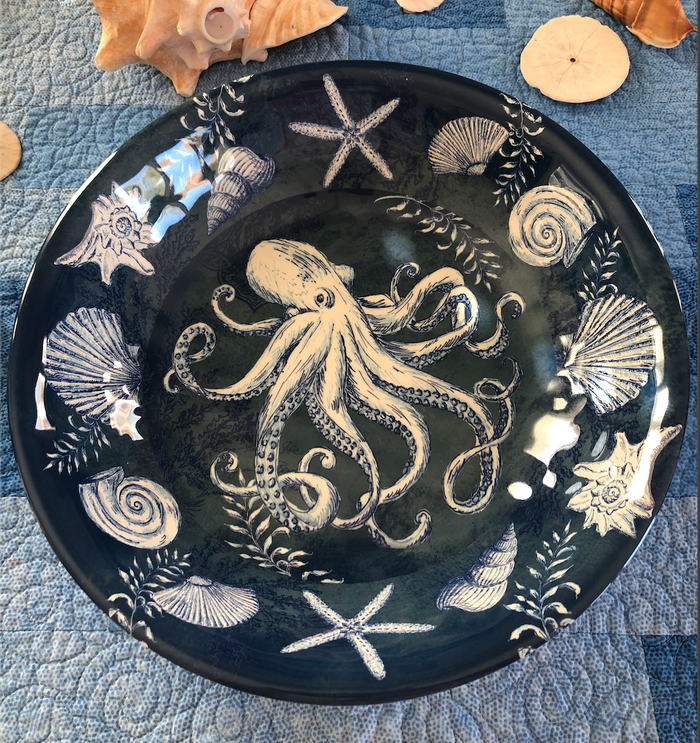 Deep Blue Sea Oceanic Large Serving Bowl  | Coastal Compass