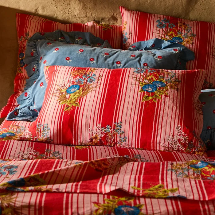 Dempsey Linen Pillowcase Set - Poppy