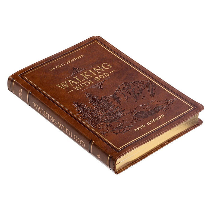 Devotional Walking with God Large Print Faux Leather