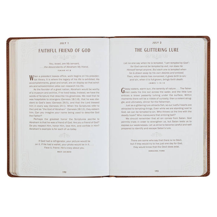 Devotional Walking with God Large Print Faux Leather