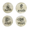 Directional Bone Round Coasters (Set of 4) - 4"