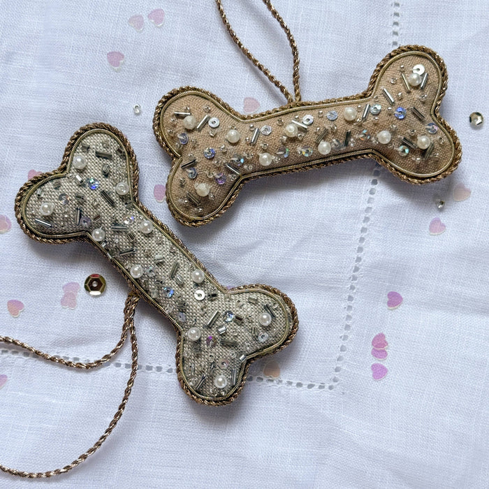 Dog Bone Handmade Irish Linen Pet Christmas Decoration