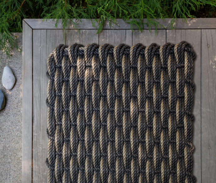 Doormat,  Triple Weave -Charcoal +Charcoal+Mushroom