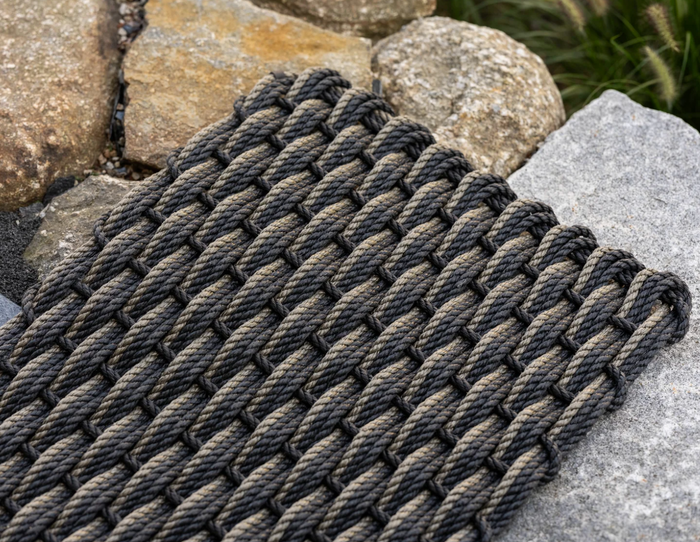 Doormat,  Triple Weave -Charcoal +Charcoal+Mushroom