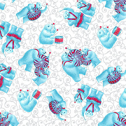 12 Days of Christmas White Cotton Fabric