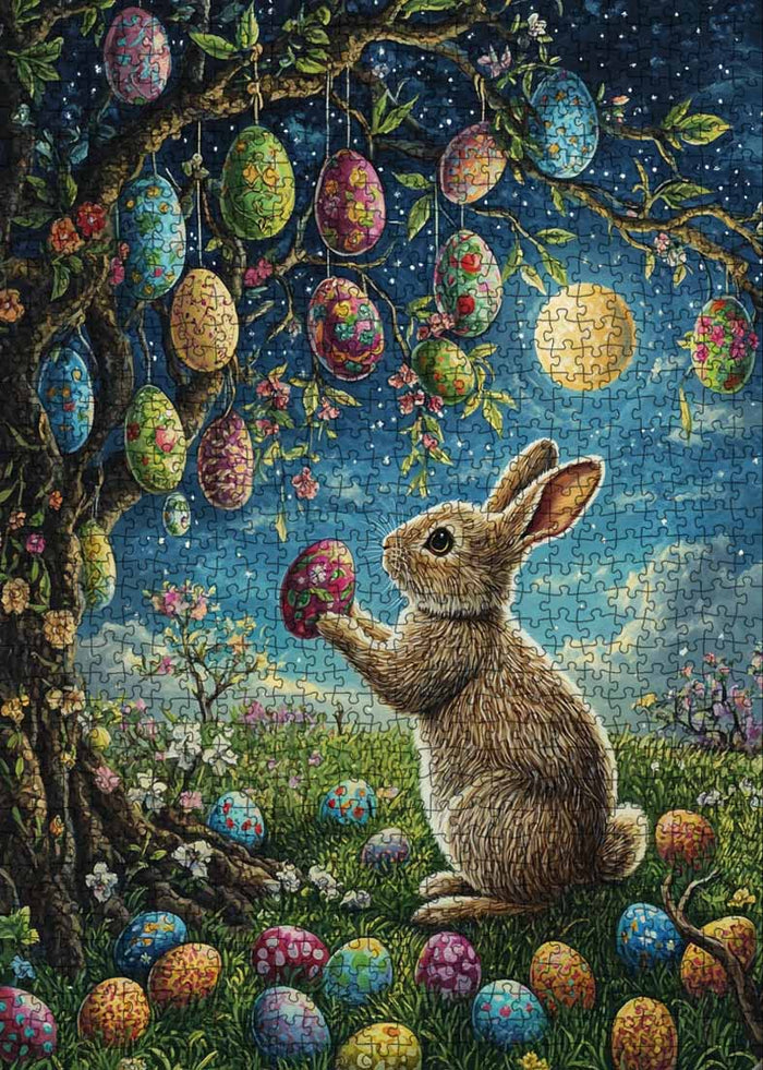 Easter Bunny and the Hanging Eggs Jigsaw Puzzle