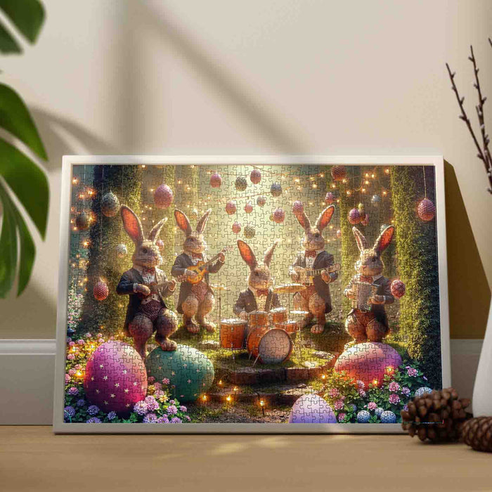 Easter Bunny Band Garden Concert Jigsaw Puzzle