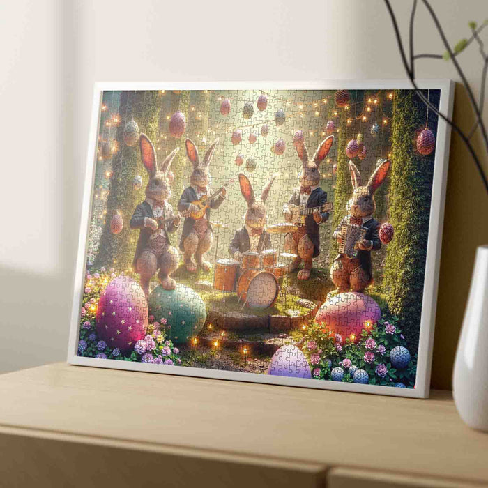 Easter Bunny Band Garden Concert Jigsaw Puzzle