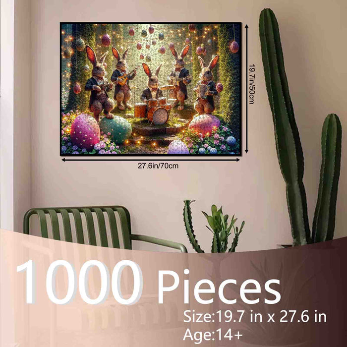 Easter Bunny Band Garden Concert Jigsaw Puzzle