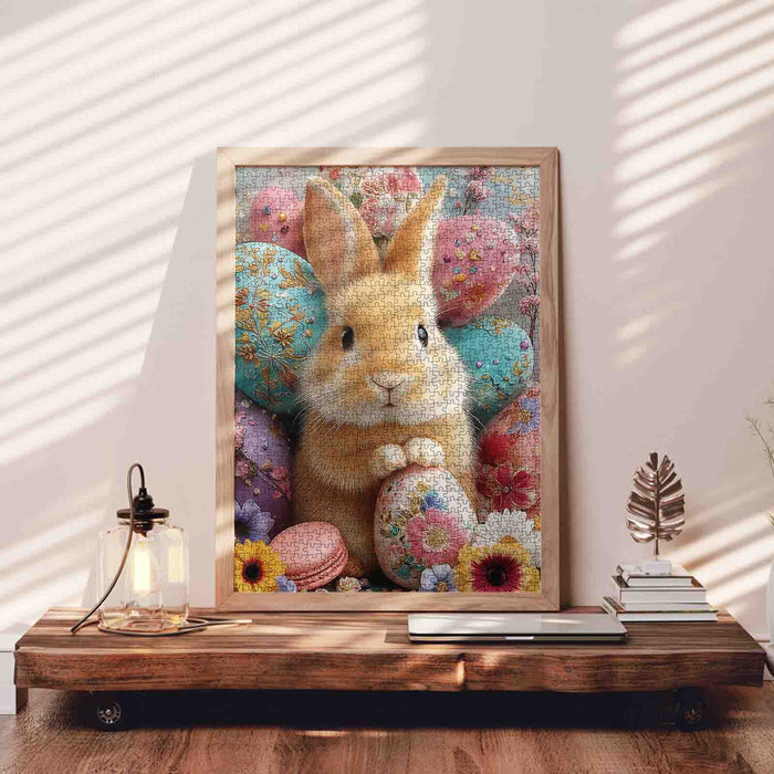 Easter Bunny Floral Eggs Delight Jigsaw Puzzle