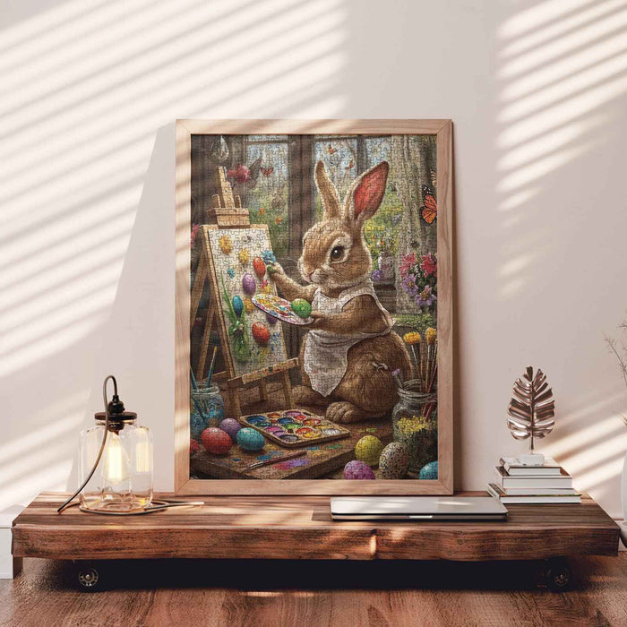 Easter Bunny Painting Colorful Eggs Jigsaw Puzzle