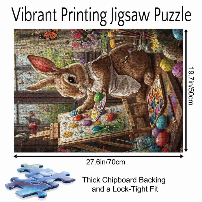 Easter Bunny Painting Colorful Eggs Jigsaw Puzzle