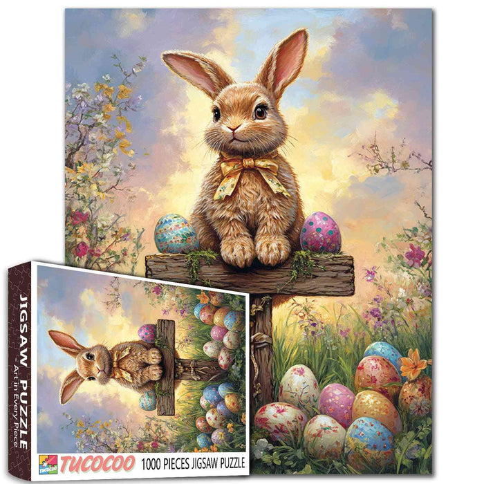 Easter Bunny with Colorful Eggs Jigsaw Puzzle