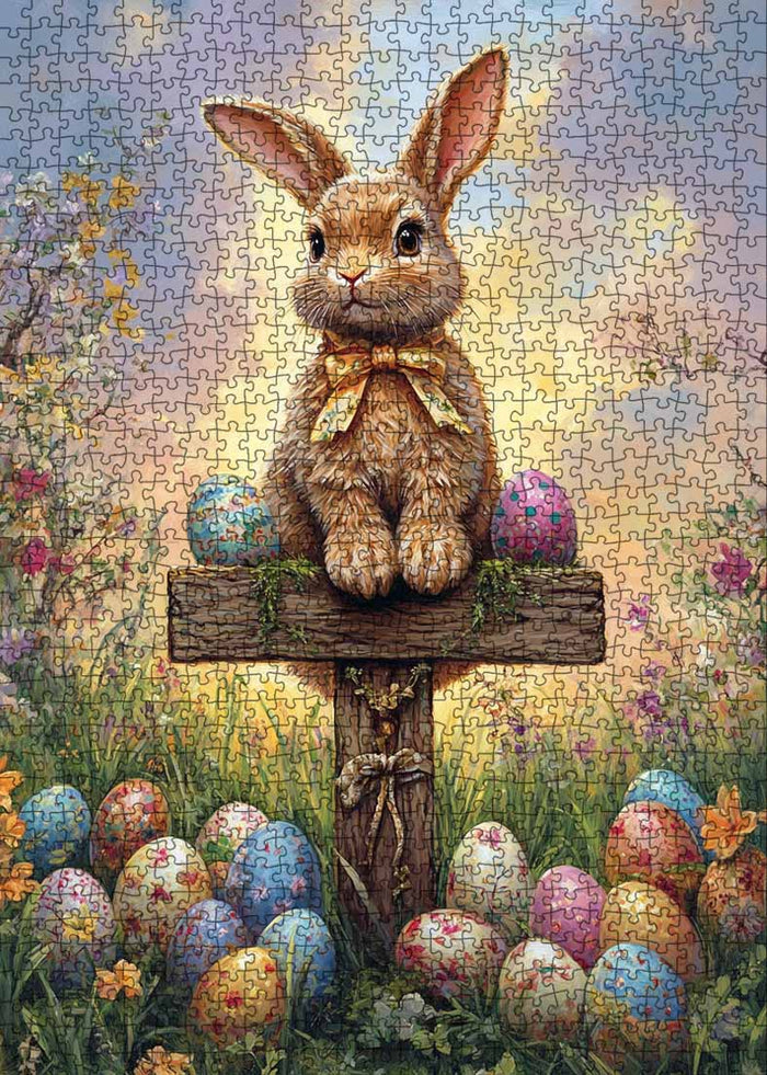 Easter Bunny with Colorful Eggs Jigsaw Puzzle