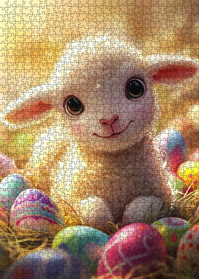 Easter Lamb and Colorful Eggs Jigsaw Puzzle