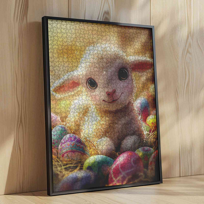 Easter Lamb and Colorful Eggs Jigsaw Puzzle