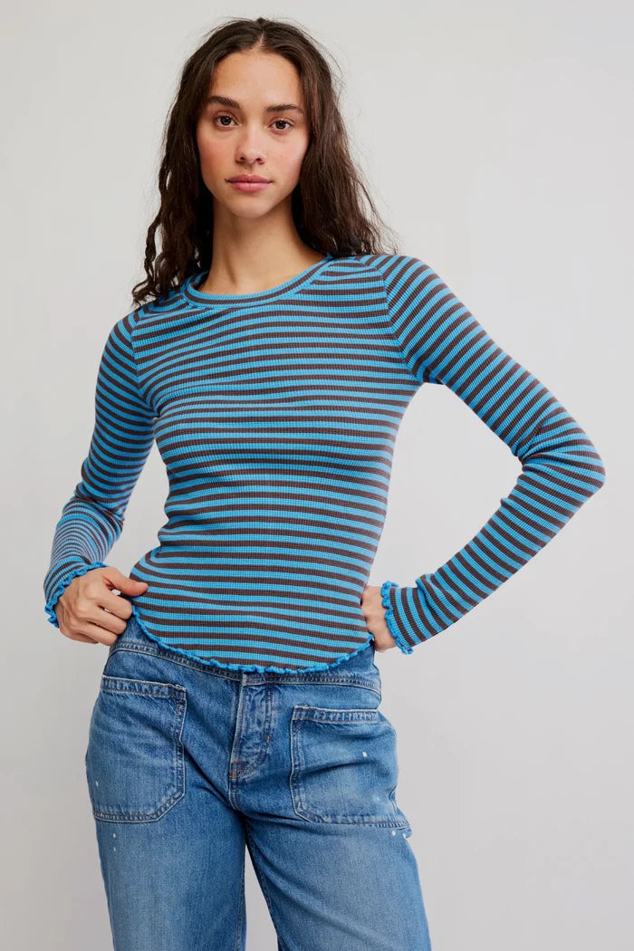 Easy Does It Striped Tee - Blue Combo