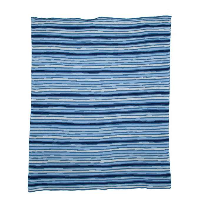 Eco Ocean Stripe Throw Blanket | Coastal Compass Home Decor