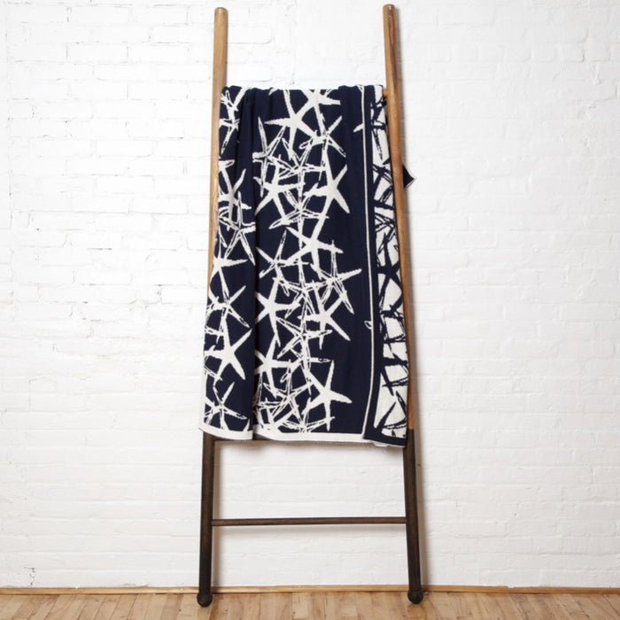 Eco Reversible Starfish Throw Blanket Marine • Coastal Compass Home Decor