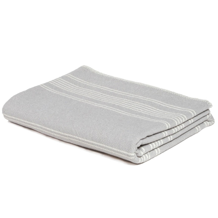 Eco Woven Stripe Throw Blanket Grey • Coastal Compass Home Decor