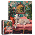 Elegant Sheep Tropical Lounge Jigsaw Puzzle