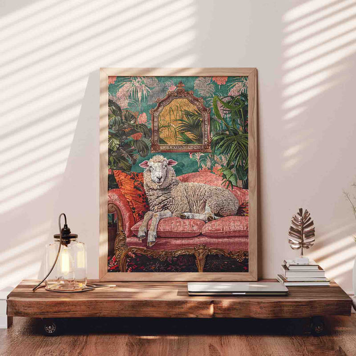 Elegant Sheep Tropical Lounge Jigsaw Puzzle