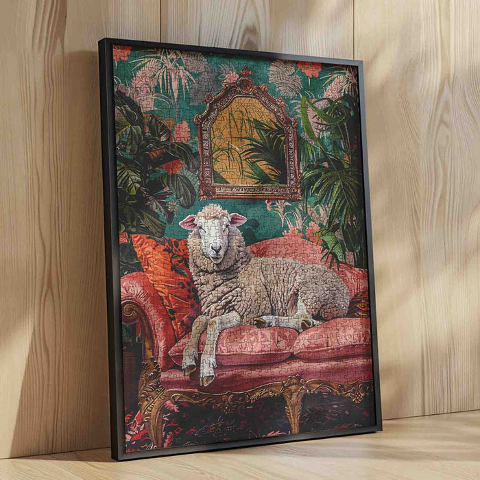 Elegant Sheep Tropical Lounge Jigsaw Puzzle
