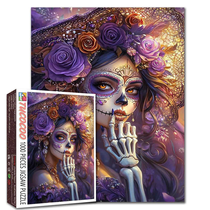 Elegant Sugar Skull Lady Jigsaw Puzzle